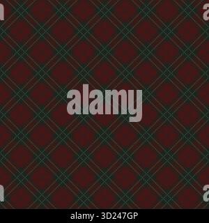 Dark Burgundy Green Argyle Pattern Stock Vector
