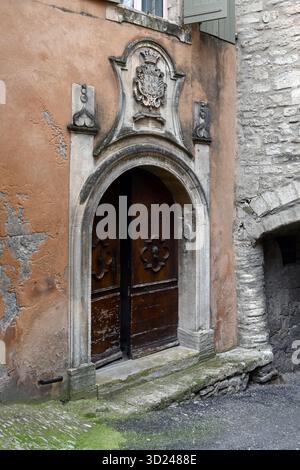 Medieval Entrance and Door to Historic Village House in Bonnieux Vaucluse Provence France Stock Photo