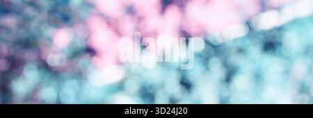 Abstract pastel bokeh background with soft pink and blue blurred circles Stock Photo
