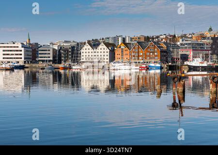 Tromso harbor waterfront Stock Photo