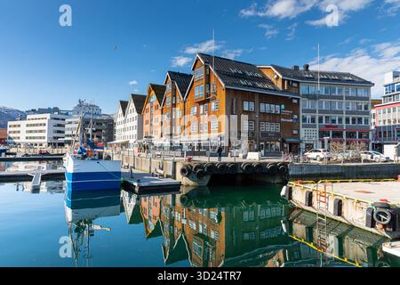 Tromso harbor waterfront Stock Photo