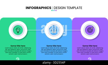 Infographic template with icons and 3 options or steps. Can be used for workflow layout, diagram, banner, webdesign. Vector illustration Stock Vector
