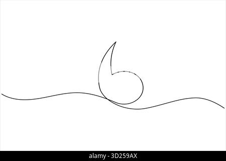 Quote mark continuous one line drawing minimalist outline vector icon illustration Stock Vector