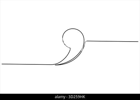 Quote mark continuous one line drawing minimalist outline vector icon illustration Stock Vector