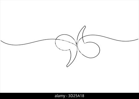 Quote mark continuous one line drawing minimalist outline vector icon illustration Stock Vector