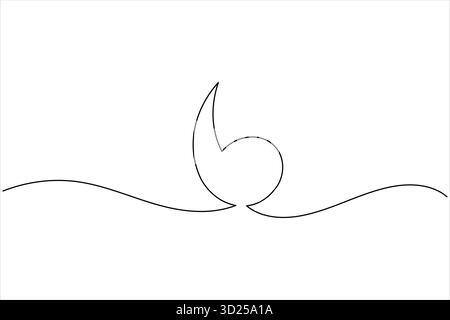 Quote mark continuous one line drawing minimalist outline vector icon illustration Stock Vector