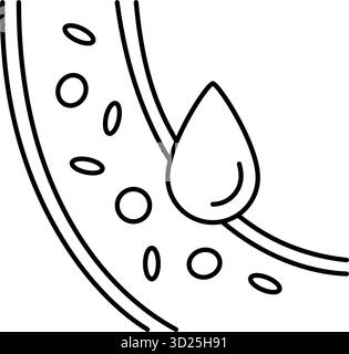 Blood vessel line icon. Human artery and vein symbol. blood circulation. Hemoglobin sign. Healthy heart system control. Healthy vessel icon. Vector Stock Vector
