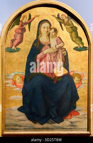 Madonna and Child crowned by two angels. Museum: Wilanów Palace Museum ...