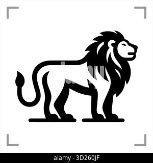 A monochrome black & white animal symbol in icon, logo, mascot, or pictogram style features a clean, minimalistic design with no background Stock Vector