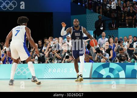 Paris, France, 6 August, 2024. Lebron James (6) of Team United States ...