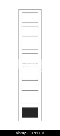 Vertical indicator bar with segments 2D line object Stock Vector