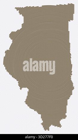 Illinois round logo. Vintage travel badge with the circular name and ...