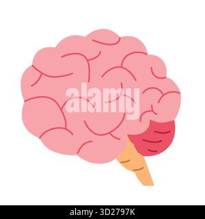 human brain icon, symbolizing intelligence, creativity, thinking, and mental health- vector illustration Stock Vector