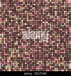 Abstract background. Gradiented squares in multiple colors. Warm tones with a dark background. Outstanding vector illustration. Stock Vector