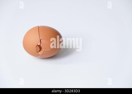 Broken egg shell isolated on white background Stock Photo