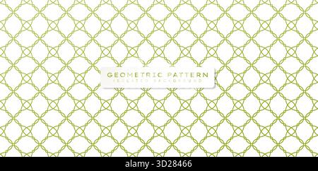 Seamless Geometrical islamic pattern  in green color isolated white backgrounds for luxury texture wallpaper, backgrounds and page fill Stock Vector