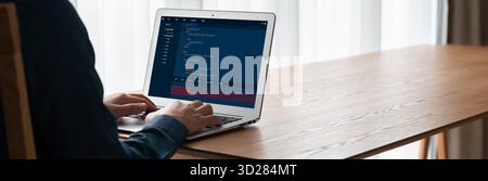 Software development programming on computer screen for modish application and program coding Stock Photo