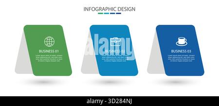 3 data infographic business model presentation. Stock Vector