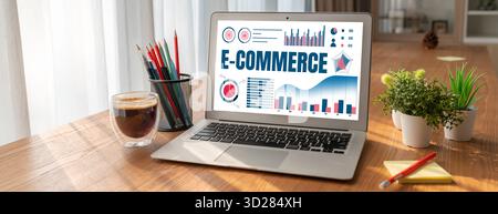 E-commerce data software provide modish dashboard for sale analysis to the online retail business Stock Photo