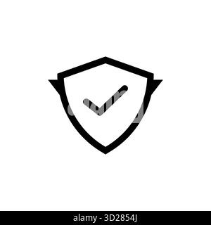 Verified shield with check mark icon symbolizing security approval protection and trust concept vector design isolated on white background Stock Vector