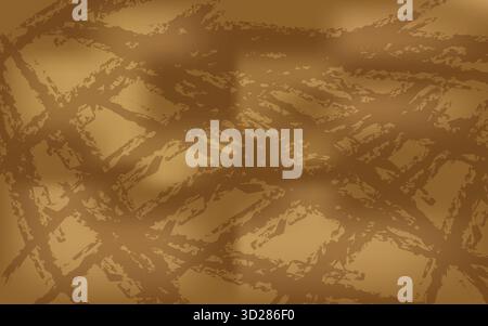 Abstract Brown Textured Background with Brush Strokes, Vintage Grunge Paper Design Pattern Stock Vector