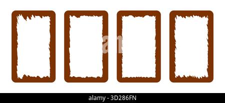 Four blank vintage decorative frames with brown borders isolated on a white background best for photo display presentation Stock Vector