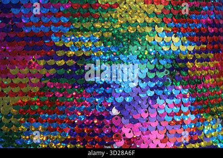 Colorful sequins abstract textured background Stock Photo