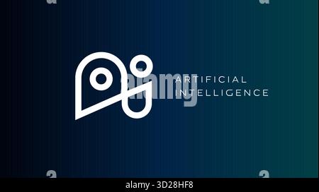 AI Line Icon, Artificial Intelligence Tool Logo Design, Outline Button Sign, AI Assistent Agent Symbol, Generate Technology, Abstract Linear Symbol Stock Vector