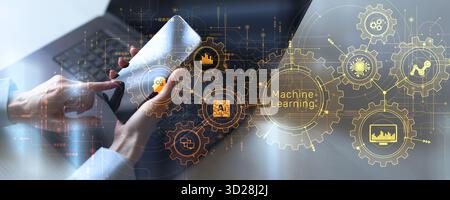 Machine Learning Concept: Empowering Data-Driven Insights Through Algorithms. Stock Photo