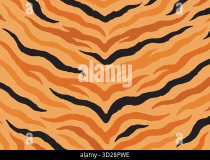 Tiger skin background pattern design. Animal print vector illustration background. Wildlife fur skin design illustration for web, home decor, fashion, Stock Vector