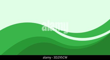 Abstract background with green curves elements. Green simple geometric vector illustration. Wave layout banner business concept. Stock Vector