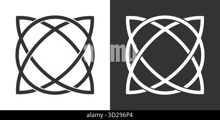 Ancient celtic knot symbol in black and white. Perfect for tattoo design, heritage art, tribal symbols, spirituality, logo design, and decoration. Stock Vector