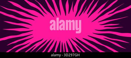 Motion anime background with irregular rays, speed effect frame on pink. Speed effect comic style illustration for posters, stickers, covers, and bold Stock Vector