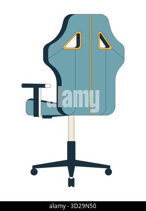 Ergonomic gaming office chair 2D cartoon object Stock Vector