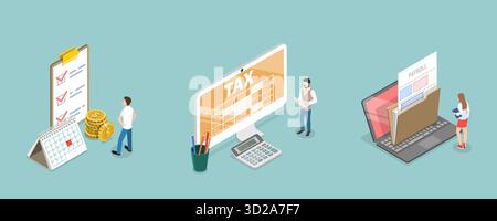 3D Isometric Flat Conceptual Illustration of Financial Operation, Paycheck Stub, Salary Statement 3D Isometric Flat Conceptual Illustration of Financial Operation, Paycheck Stub, Salary Statement Stock Photo