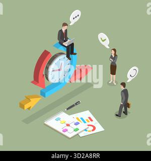 3D Isometric Flat Conceptual Illustration of Agile Management, Scrum Process 3D Isometric Flat Conceptual Illustration of Agile Management, Scrum Process Stock Photo