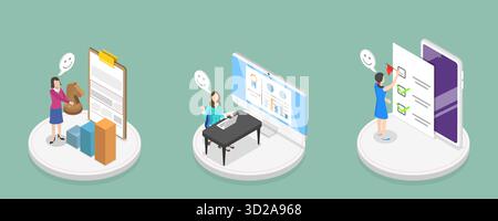 3D Isometric Flat Conceptual Illustration of Objective Key Results, Focusing on Work Goals 3D Isometric Flat Conceptual Illustration of Objective Key Results, Focusing on Work Goals Stock Photo