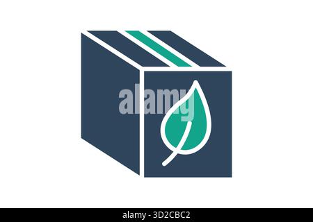 Packaging icon. eco packaging. solid icon style. icon related to packaging. recycling elements vector illustration Stock Vector