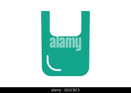Plastic icon. plastic bag. solid icon style. icon related to packaging. recycling elements vector illustration Stock Vector