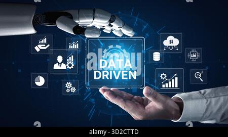 AI drives data-driven decisions with intelligent analytics, smart data visualization, and cloud-based tools that process, interpret, and guide strateg Stock Photo