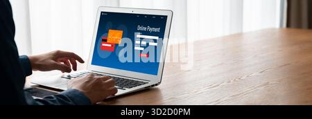 Online payment platform for modish money transfer on the internet netowrk Stock Photo