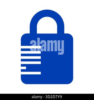Digital blue padlock icon with horizontal lines vector symbol representing security and privacy ideal for protection design technology concepts Stock Vector