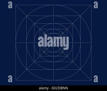 Guide, sizing for application logo grid, line geometric shapes on dark background. Blank template, proportions. . Vector illustration Stock Vector