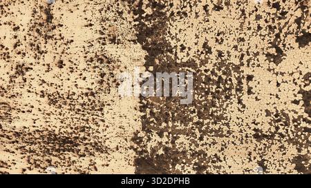 Texture of old metal wall with cracked paint and rust from time and weather condition Stock Photo