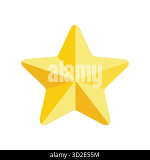 A five-pointed golden star with alternating shades, symbolizing holiday cheer and Christmas spirit. Ideal for festive designs and seasonal decor. Stock Vector