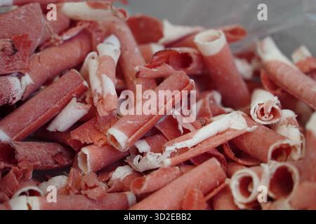 Thinly Sliced Raw Beef for Hot Pot or Shabu-Shabu Stock Photo