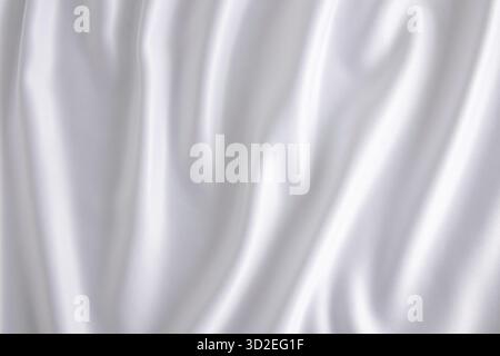 Luxurious wedding textiles. satin white delicate background. soft folds of satin fabric. Abstract background for design Stock Photo