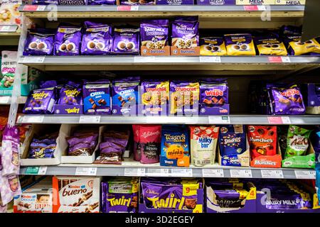 London UK, November 01 2025, Selection of Chocolate Confectionery Bite Size Sweets Stock Photo