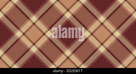 Mens shirt texture pattern check, stripped vector fabric seamless. Canadian plaid background tartan textile in red and orange colors palette. Stock Vector