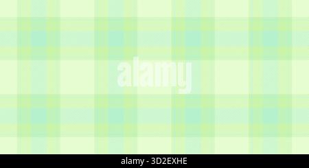 Lady textile tartan check, twill plaid fabric pattern. Expensive seamless vector texture background in light and green colors palette. Stock Vector